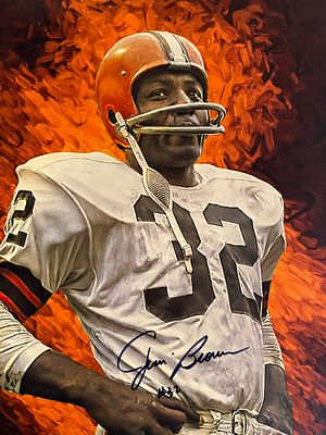 Jim Brown signed photo. 11x14 inches