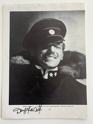 Prisoner of Zenda Douglas Fairbanks Jr. signed promo photo. Douglas Fairbanks Jr. signed photo.