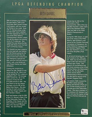 1996 JCPenny Classic Beth Daniel signed profile page.8x11 inches. Global authenticated