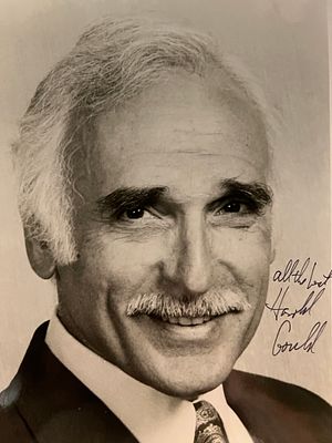 Harold Gould signed photo. 8x10 inches
