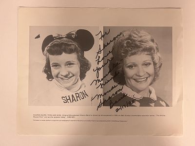 Mousketeer Sharon Baird signed photo.11x9 inches