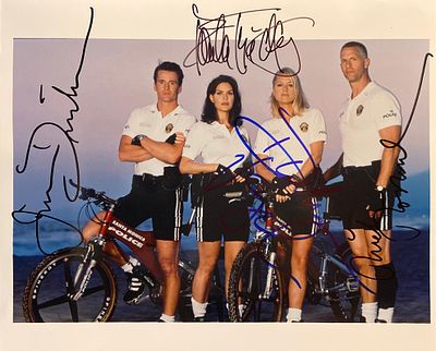 Pacific Blue cast signed photo autographed by Paula Trickey, Rick Rossovich, Jim Davidson and 