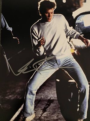 Footloose Kevin Bacon signed movie photo. 8x10 inches