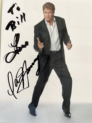 Knight Rider David Hasselhof signed photo. David Hasslehof signed photo. 8x10 inches