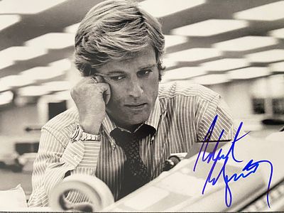 All the President's Men Robert Redford signed movie photo. 8x10 inches