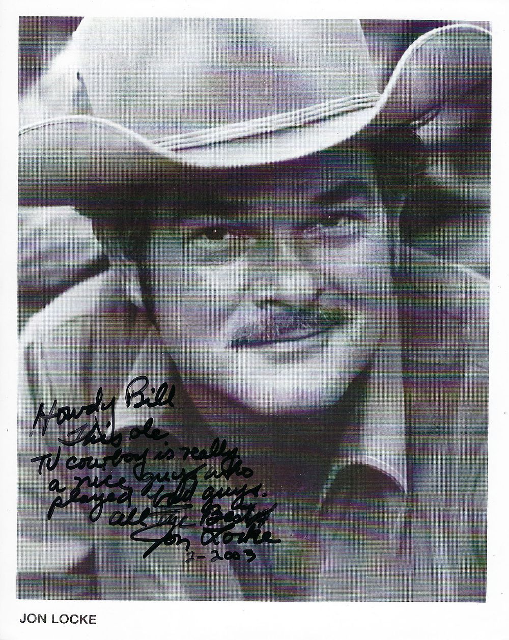 Gunsmoke's Jon Locke signed photo. Jon Locke signed photo. 8x10 inches