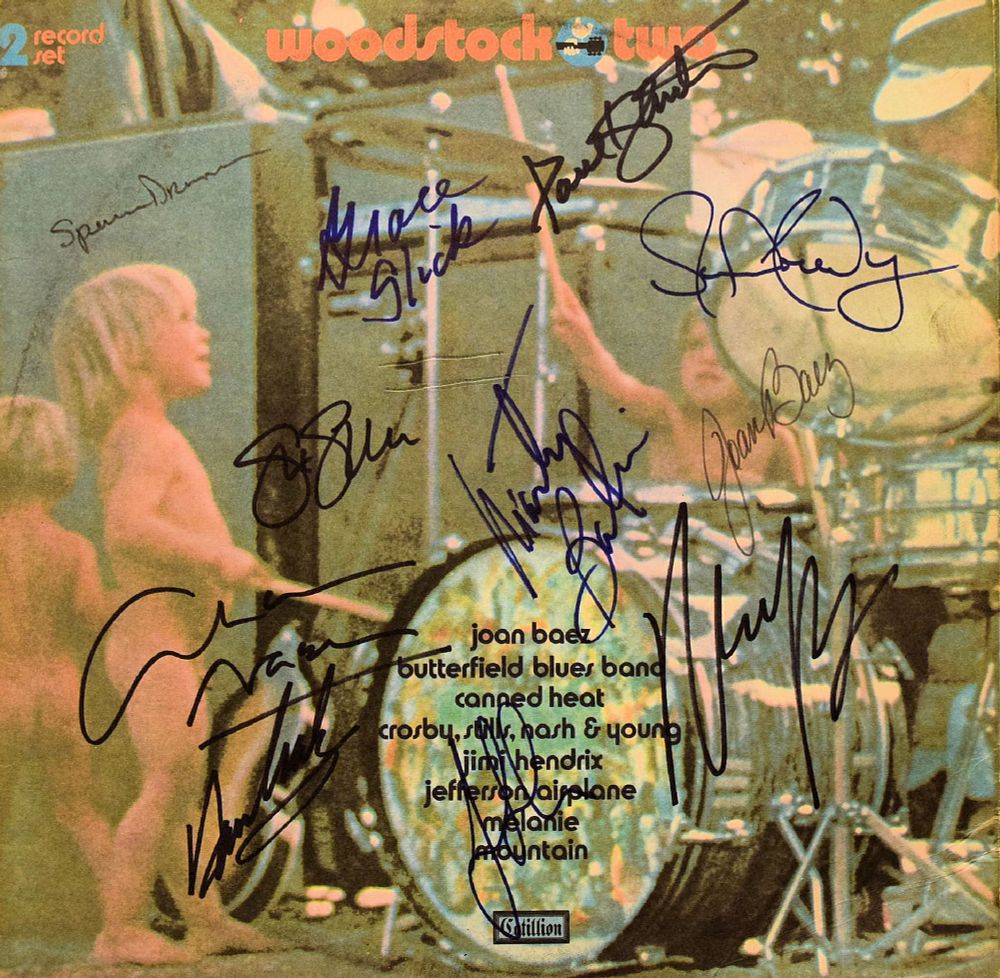 Woodstock Two Signed album. 1971 original soundtrack recording Woodstock Two album autographed 