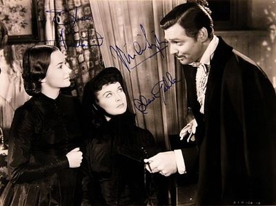Gone with the Wind signed movie still photo. 8 in. by 10 in. Black and white movie still photo 
