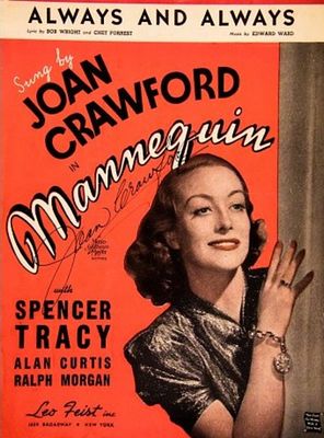 Joan Crawford signed sheet music. Always And Always - 1937 sheet music from the film "Mannequin" 
