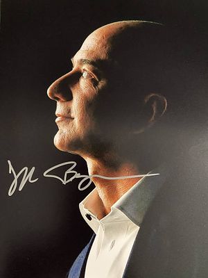 Amazon Founder Jeff Bezos signed photo. 8x10 inches
