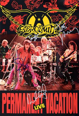 Aerosmith signed Permanent Vacation Tour Book. Aerosmith Tour Book From The Permanent Vacation 