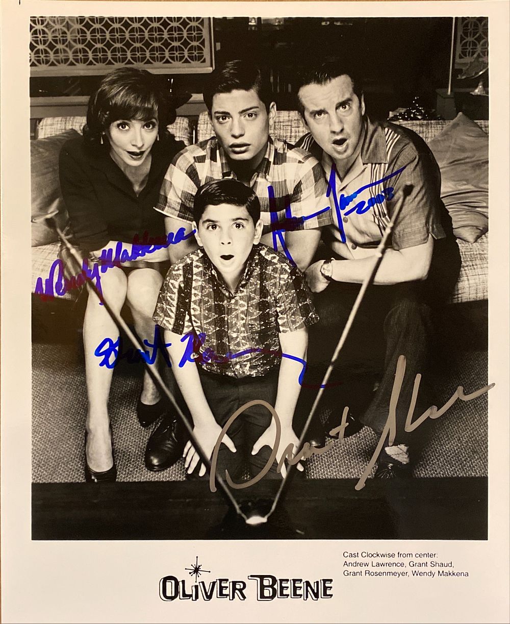 Oliver Beene cast signed photo autographed by Wendy Makkena, Grant Shaud, Andrew Lawrence, and 