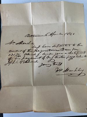 Handwritten letter from 1840
