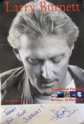 Larry Burnett signed poster. 11x17 inches