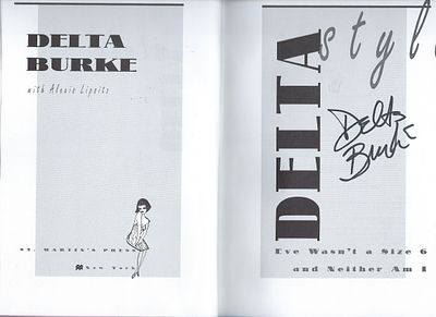 Delta Burke signed book. Delta Style: Eve Wasn't a Size 6 and Neither Am I signed book 