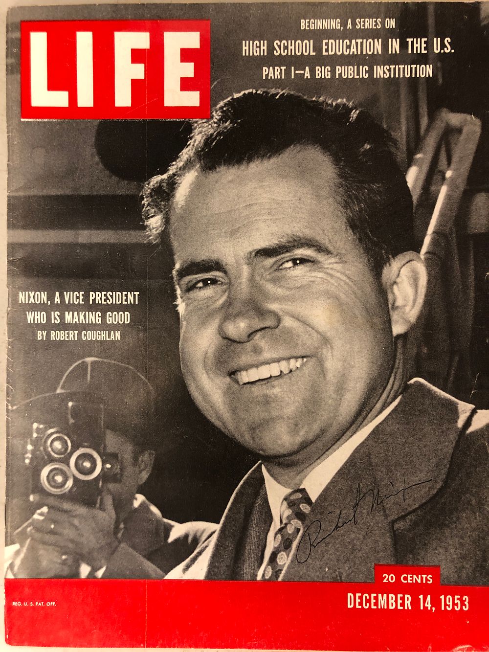 Richard Nixon signed Life Magazine. GFA Authenticated. Life magazine autographed by Richard 