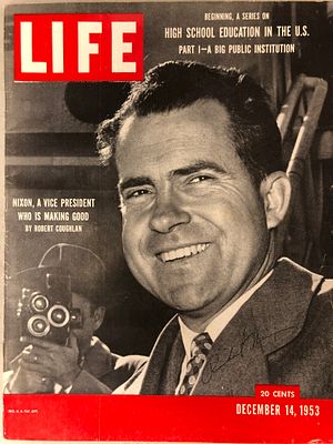 Richard Nixon signed Life Magazine. GFA Authenticated. Life magazine autographed by Richard 