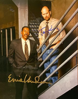 Oz Ernie Hudson and Terry Kinney signed photo. Oz signed photo autographed by Ernie Hudson and 
