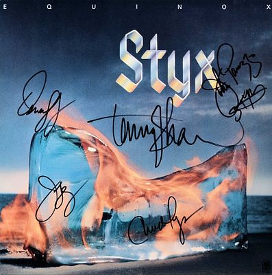 Styx signed Equinox album. Styx 1975 Equinox album signed: Tommy Shaw, John Panozzo, Chuck 