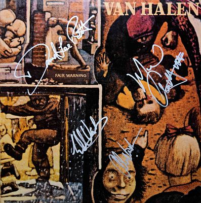 Van Halen signed Fair Warning album. Van Halen's 1981 Fair Warning album. Signed: David Lee Roth 