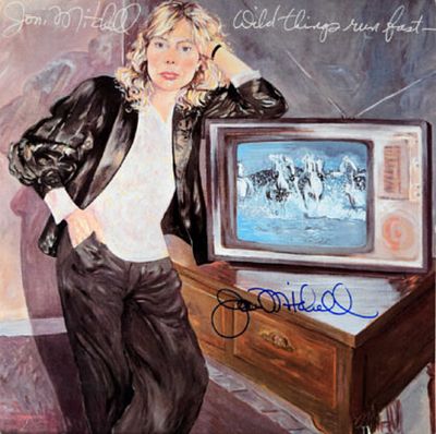 Joni Mitchell signed Wild Things Run Fast album. Joni Mitchell's 1982 Wild Things Run Fast 