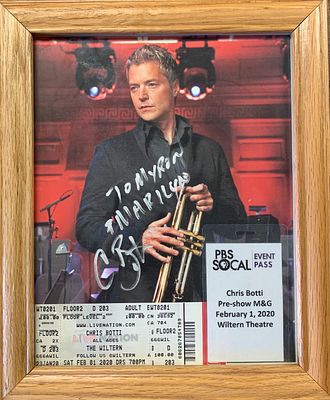 Chris Botti signed photo with ticket and event pass. 9x12 inches