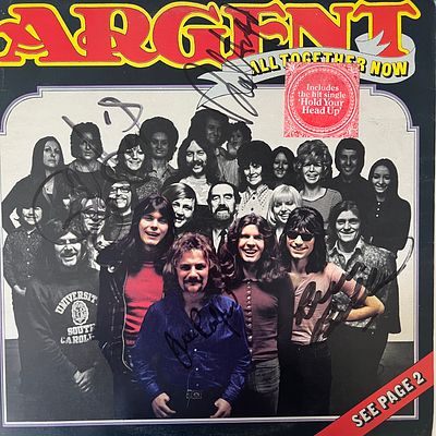 Argent All Together Now signed album autographed by Rod Argent, Russ Ballard, Jim Rodford and 