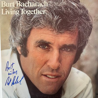 Burt Bacharach Living Together signed album. 12x12 inches vinyl included