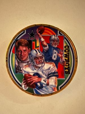 Troy Aikman 1991 porcelain plate. 4x4 inches