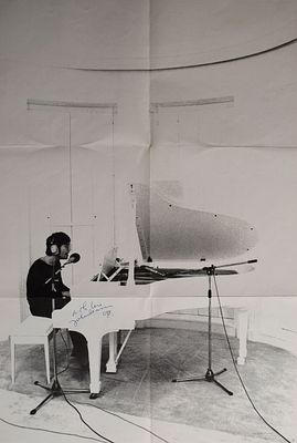 John Lennon signed Imagine insert poster. John Lennon 22 in. by 33 in. Imagine insert poster. 