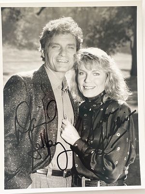 Falcon Crest signed photo autographed by David Selby and Susan Sullivan. 7x9 inches