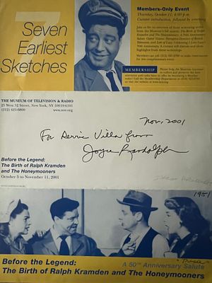 The Honeymooners Joyce Randolph signed flyer. 8x10 inches