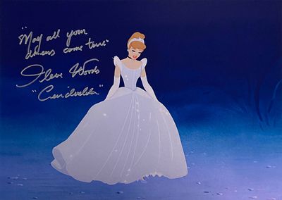 Cinderella Ilene Woods facsimile signed movie photo. Cinderella voice actress Ilene Woods 