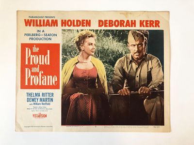The Proud and Profane original 1956 vintage lobby card on heavy card stock. 11x14 inches