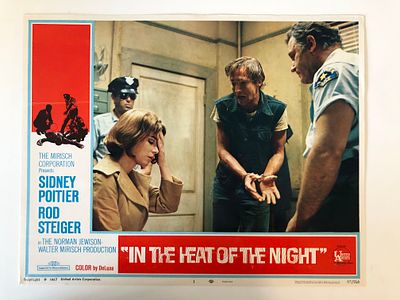 In the Heat of the Night original 1967 vintage lobby card on heavy card stock. 11x14 inches