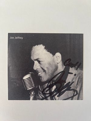 Joe Jeffrey signed photo. 4x4 inches