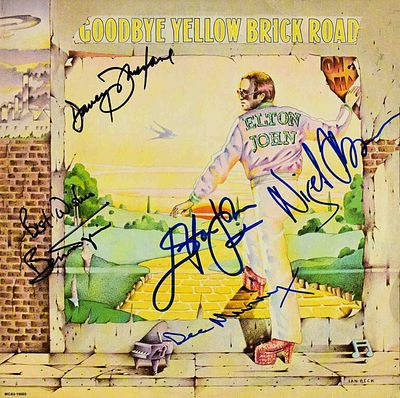 Elton John signed Goodbye Yellow Brick Road album. 1973 Goodbye Yellow Brick Road signed album 