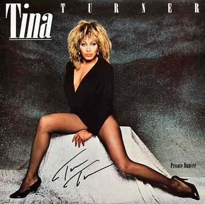 Tina Turner signed Private Dancer album. 1984 Private Dancer album signed Tina Turner.