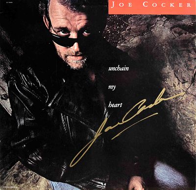Joe Cocker Unchain My Heart signed album. Unchain My Heart album signed Joe Cocker
