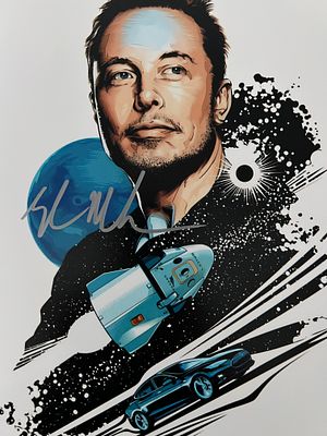 Elon Musk signed photo. 8x10 inches. GFA Authenticated