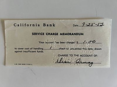 Desi Arnaz signed bank receipt dated September 25th, 1952