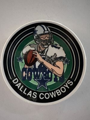 Dallas Cowboys vintage porcelain plate. Dallas Cowboys porcelain plate. 4x4 inches