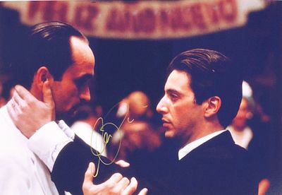 The Godfather Al Pacino signed movie photo. The Godfather signed movie photo autographed by Al 