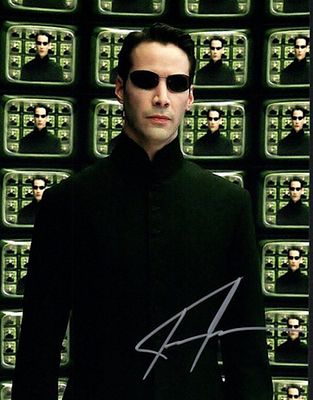 The Matrix Keanu Reeves facsimile signed photo. 8x10 inches. This item is a reprint of an 