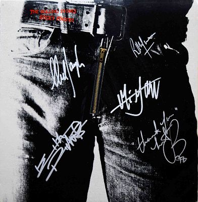 The Rolling Stones signed Sticky Fingers album. The Rolling Stones 1971 Sticky Fingers album. 
