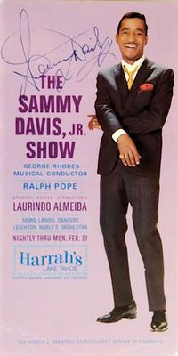 Harrah&acirc;€™s Advertisement signed by Sammy Davis Jr. Harrah&acirc;€™s Advertisement for The Sammy Davis 