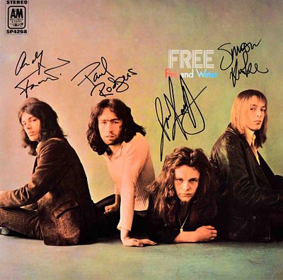 Free signed Fire And Water album. Free signed Fire And Water 1972 album. Signed: Paul Rodgers 