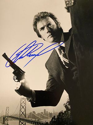 Dirty Harry Clint Eastwood signed photo. 8x10 inches