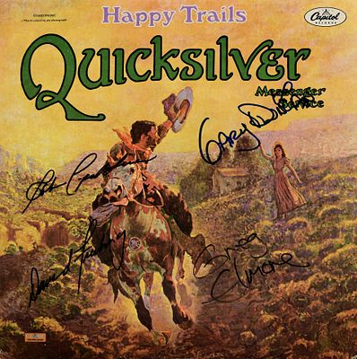 Quicksilver Happy Trails signed album. Quicksilver 1969 Happy Trails signed album autographed by 