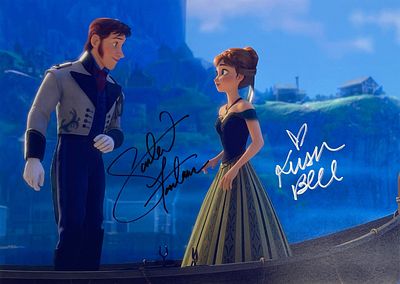 Frozen Santino Fontana and Kristen Bell facsimile signed movie photo. Frozen Santino Fontana 